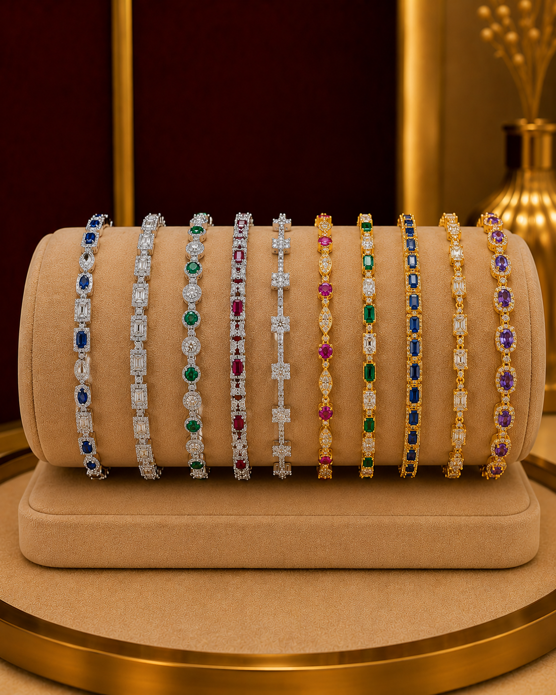 Gemstone tennis bracelets