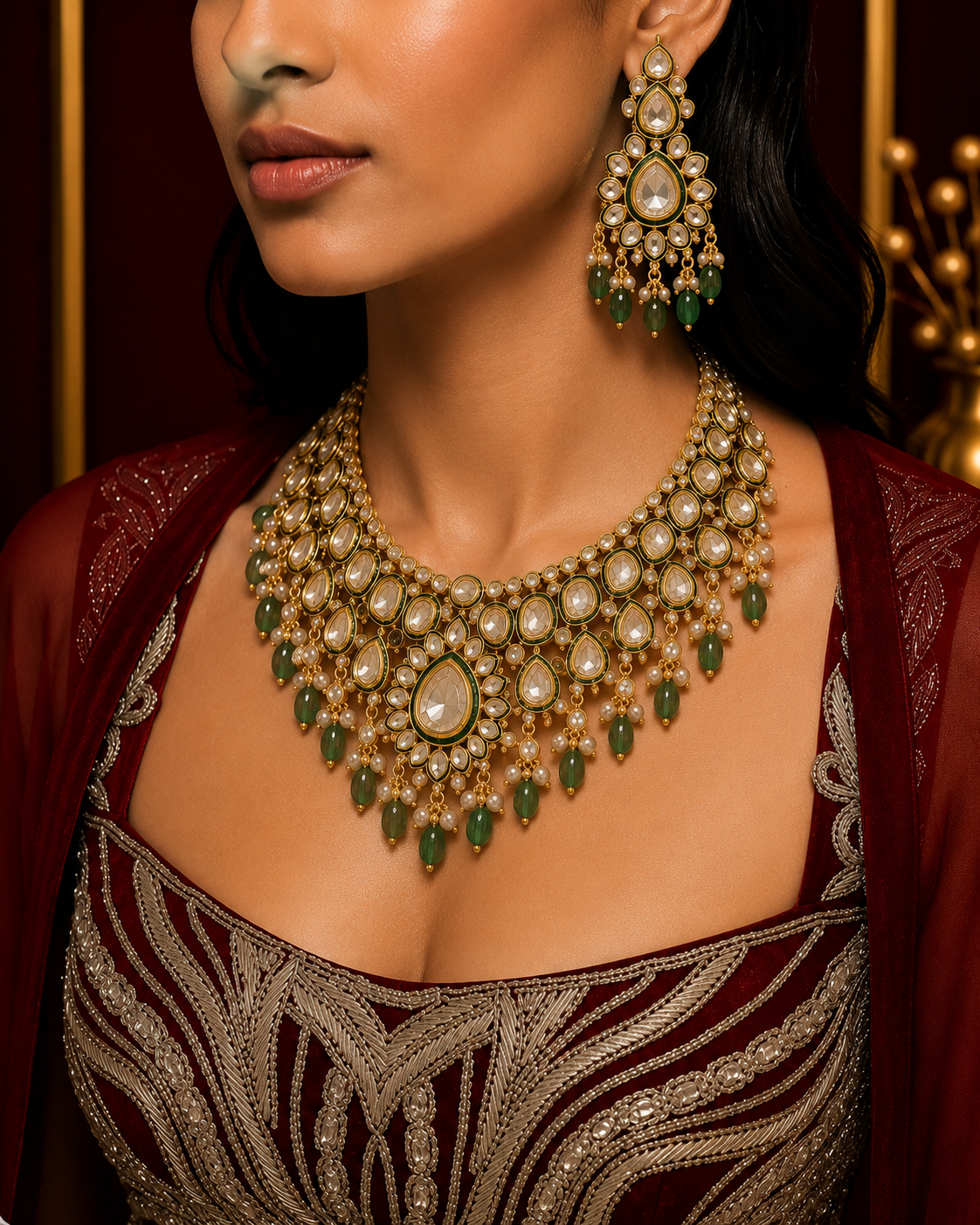 Kundan and Polki necklace